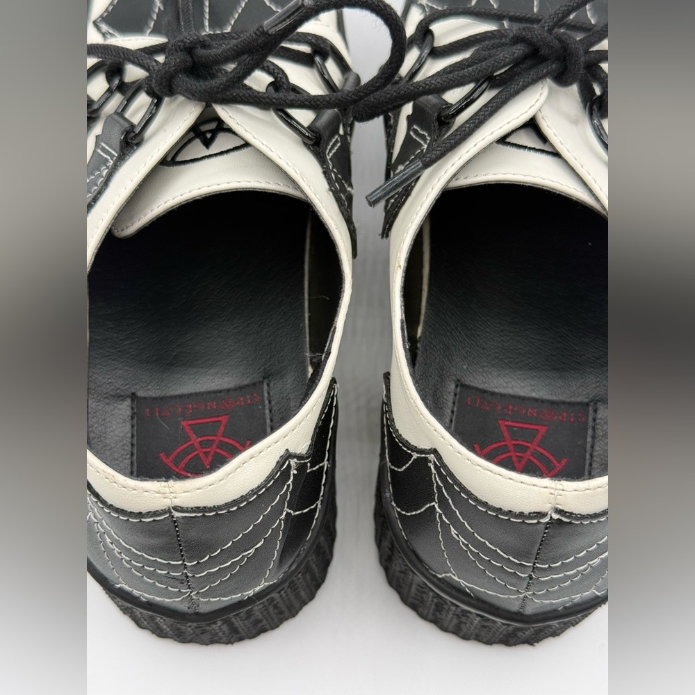 Creepers StrangeCvlt- Krypt Spider Web White/Black Size 7 - Picture 5 of 15